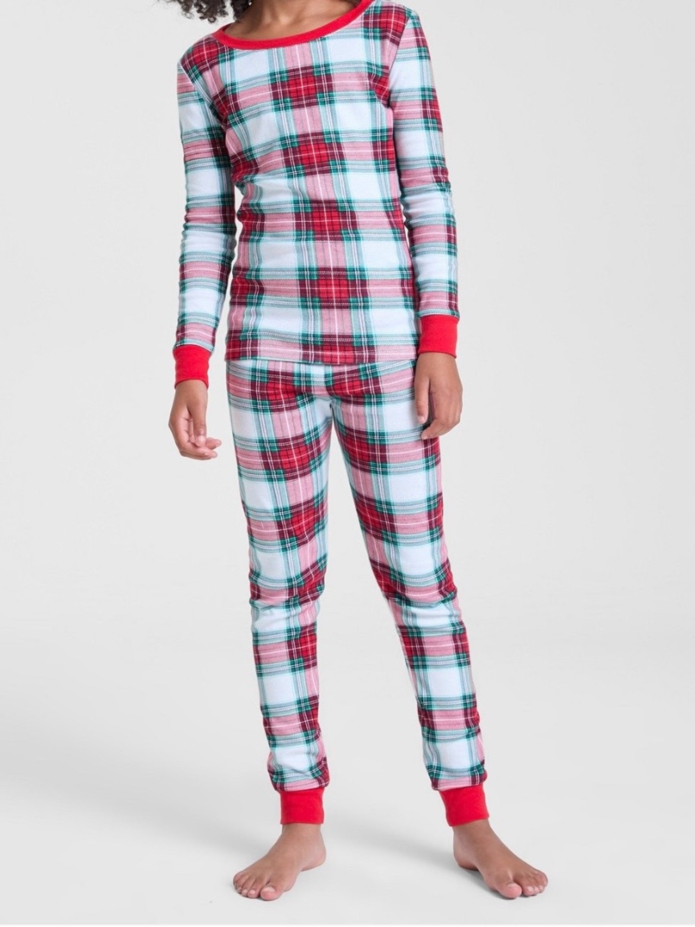 Children's Red Plaid Long Sleeve Pajama Set - Cozy Holiday Sleepwear